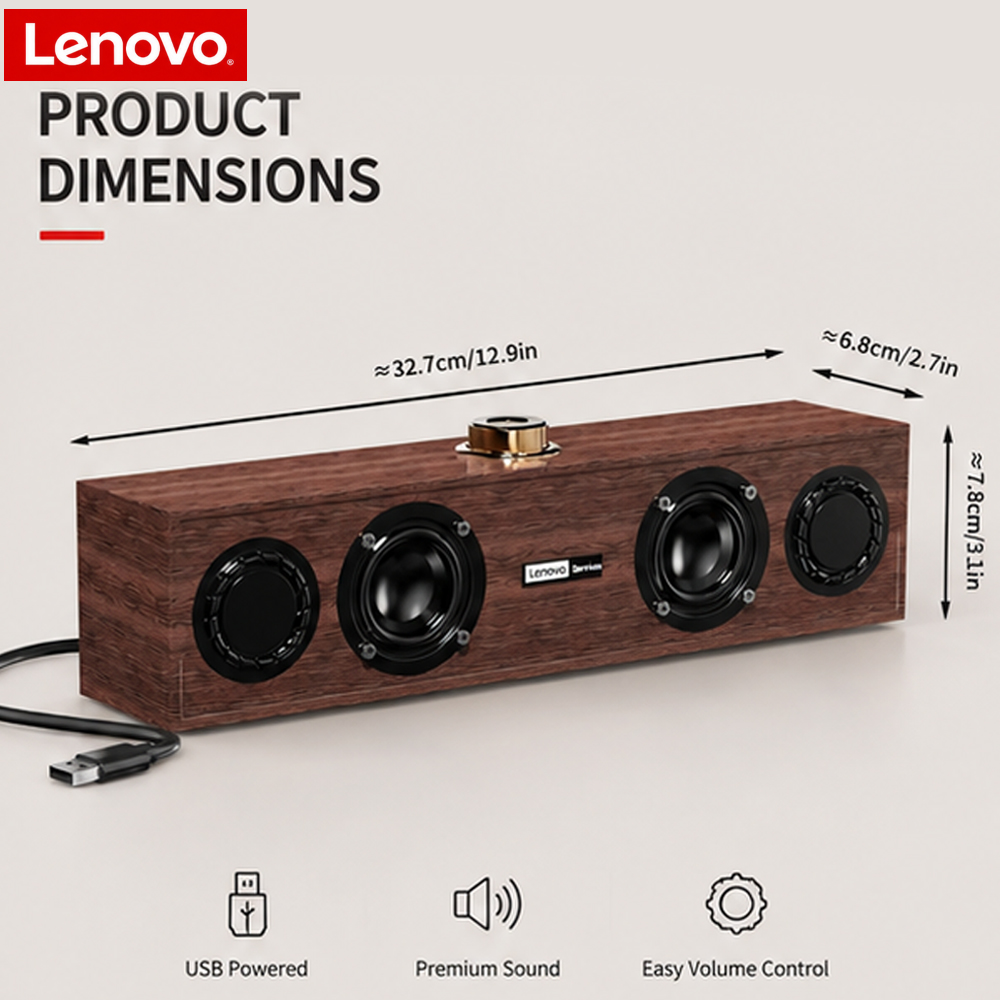 Pc Gaming Lenovo - Altoparlante USB in legno Lenovo C02