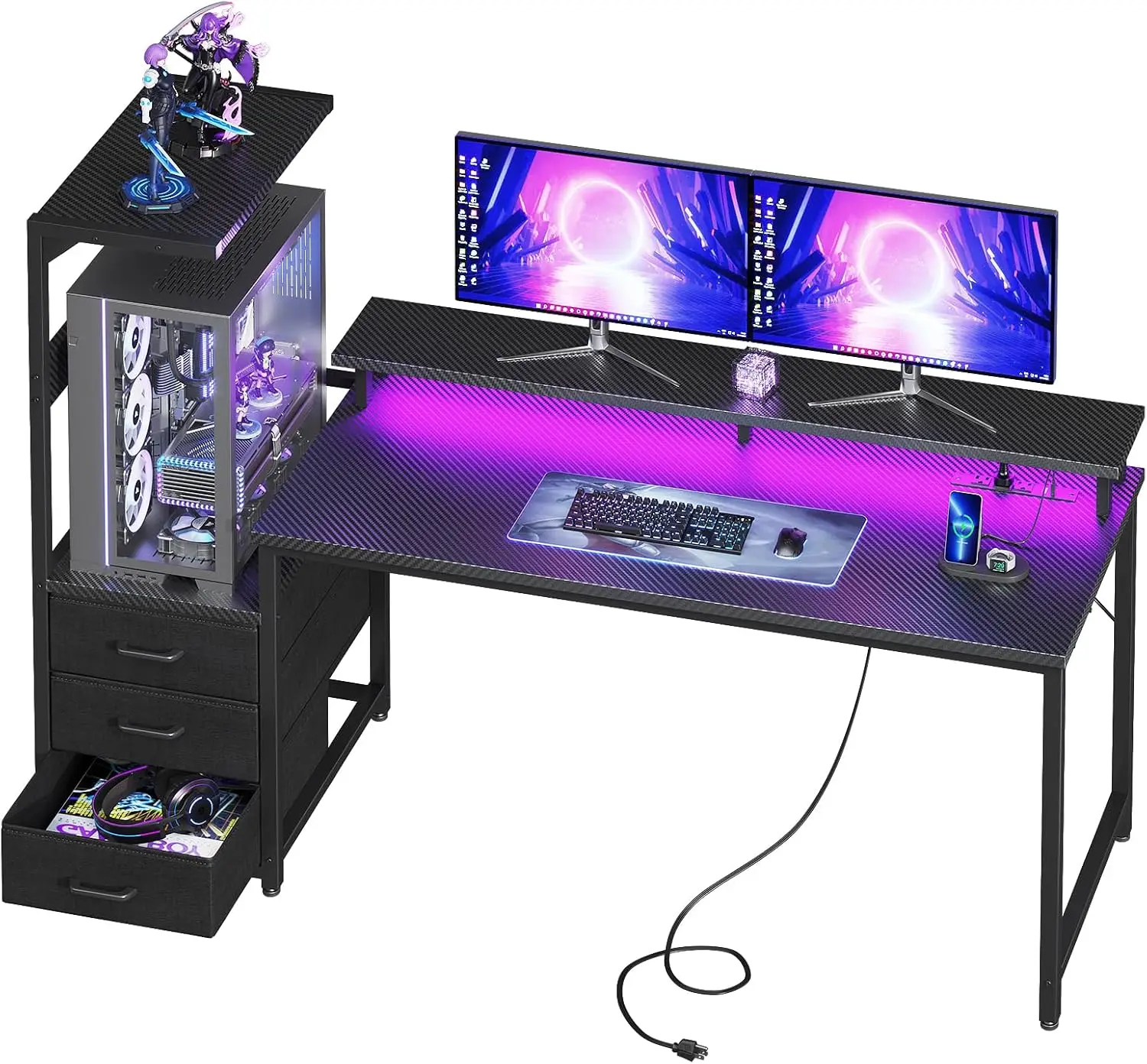Pc Gaming Y60 - Scrivania da Gaming con Supporto per