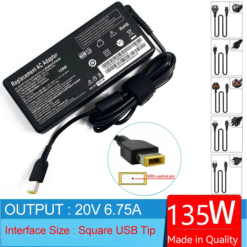 Pc Gaming Lenovo - Caricabatterie adattatore ca per Laptop 20V