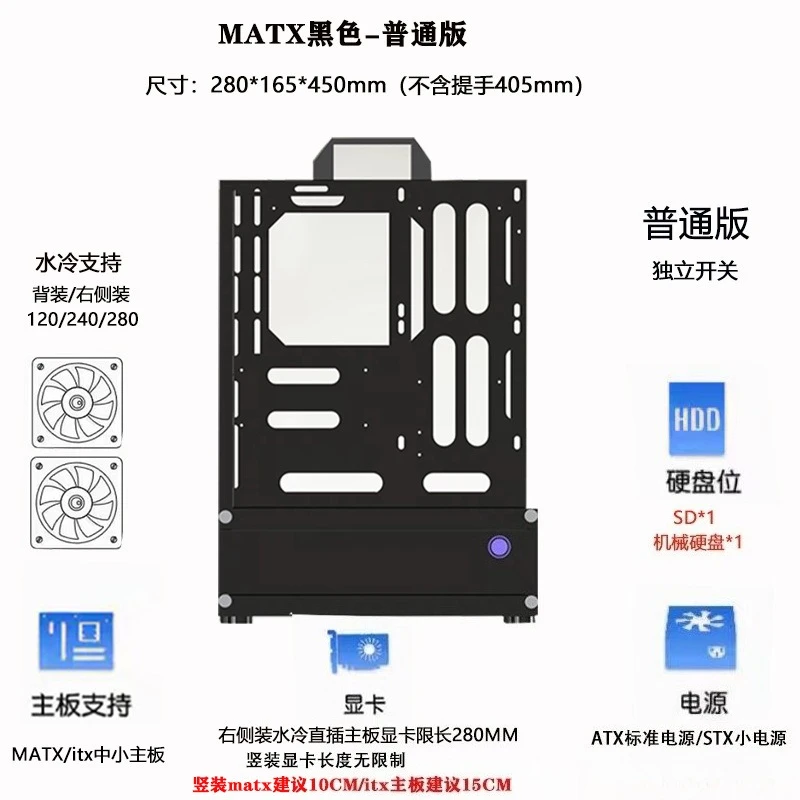 Case PC Verticale Open Chassis - Pc Gaming Case recensione e prezzo